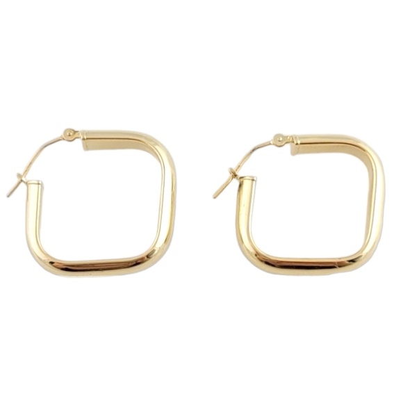 14K Yellow Gold Square Earrings #15860 - Picture 1 of 5